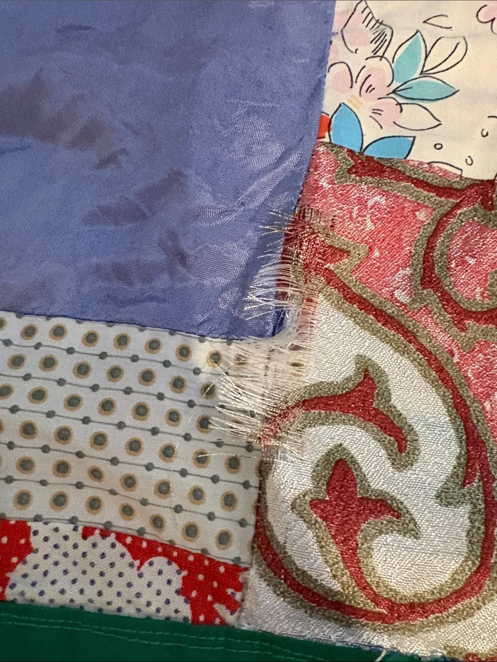 Hand Crafted Multicolor Patchwork Quilt - Floral,Mickey mouse & Plaid Squares
